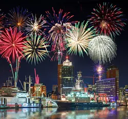 Silvester auf dem Schiff Hamburg